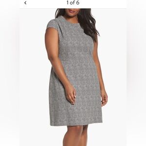 Adriana Papel Jacquard fit and flare dress